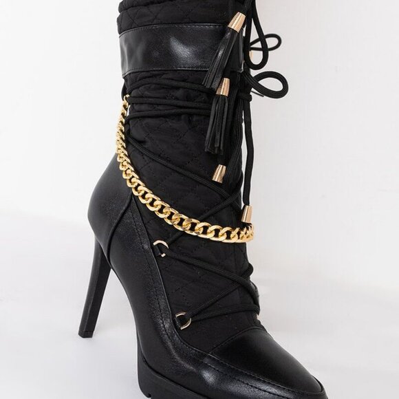 AZALEA WANG ALL EYES ON YOU STILETTO BOOTIE IN BLACK - Picture 4 of 7